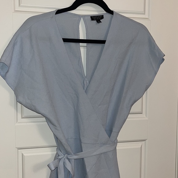 Soft Blue Wrap Dress - Picture 4 of 5